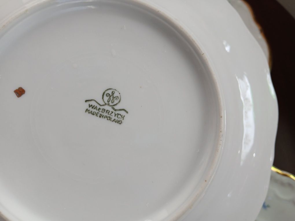 PRL komplet deserowy Wałbrzych 6 plus 1 Stara piękna porcelana
