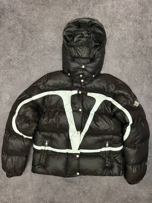 Куртка Valentino x Moncler Puffer Jacket Black White, куртка валентіно