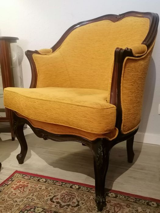 Par Clássicas Poltronas (Cadeirões Bergeres Cadeiras braços) Luís XV