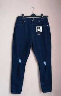 NOWE Jeansy skinny z wysokim stanem i przetarciami 42 boohoo