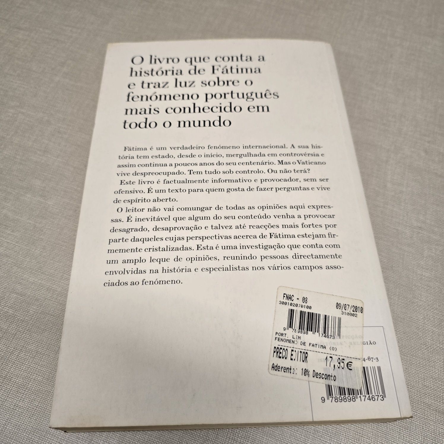 Livro " O Fenómeno de Fátima "
