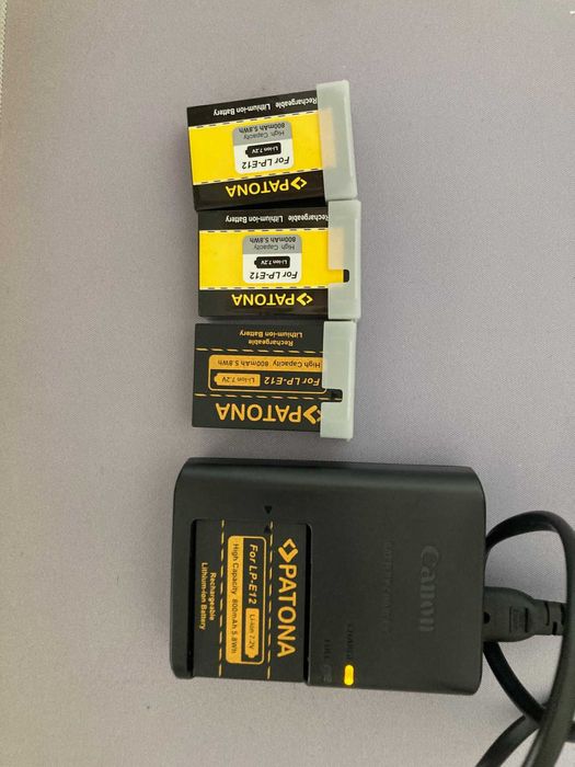 Carregador Canon LC-E12E + 4 Baterias LP-E12