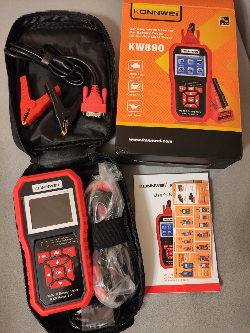 Тестер акумулятора Сканер OBD2 KONNWEI KW208 KW650 KW870 KW890