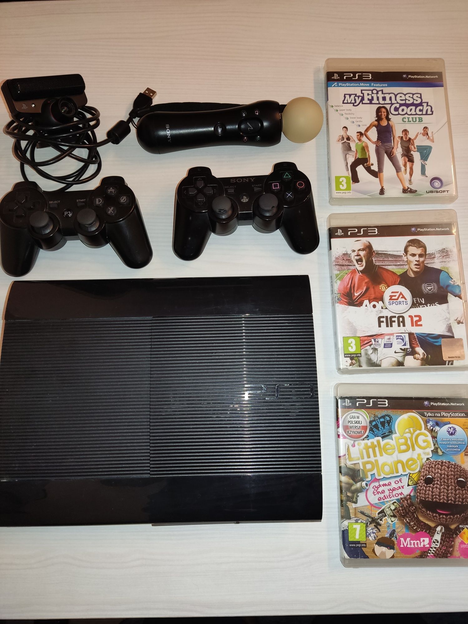 Konsola PlayStation 3 SuperSlim 500Gb Kompletny zestaw + Gry