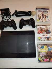 Konsola PlayStation 3 SuperSlim 500Gb Kompletny zestaw + 5 Gier