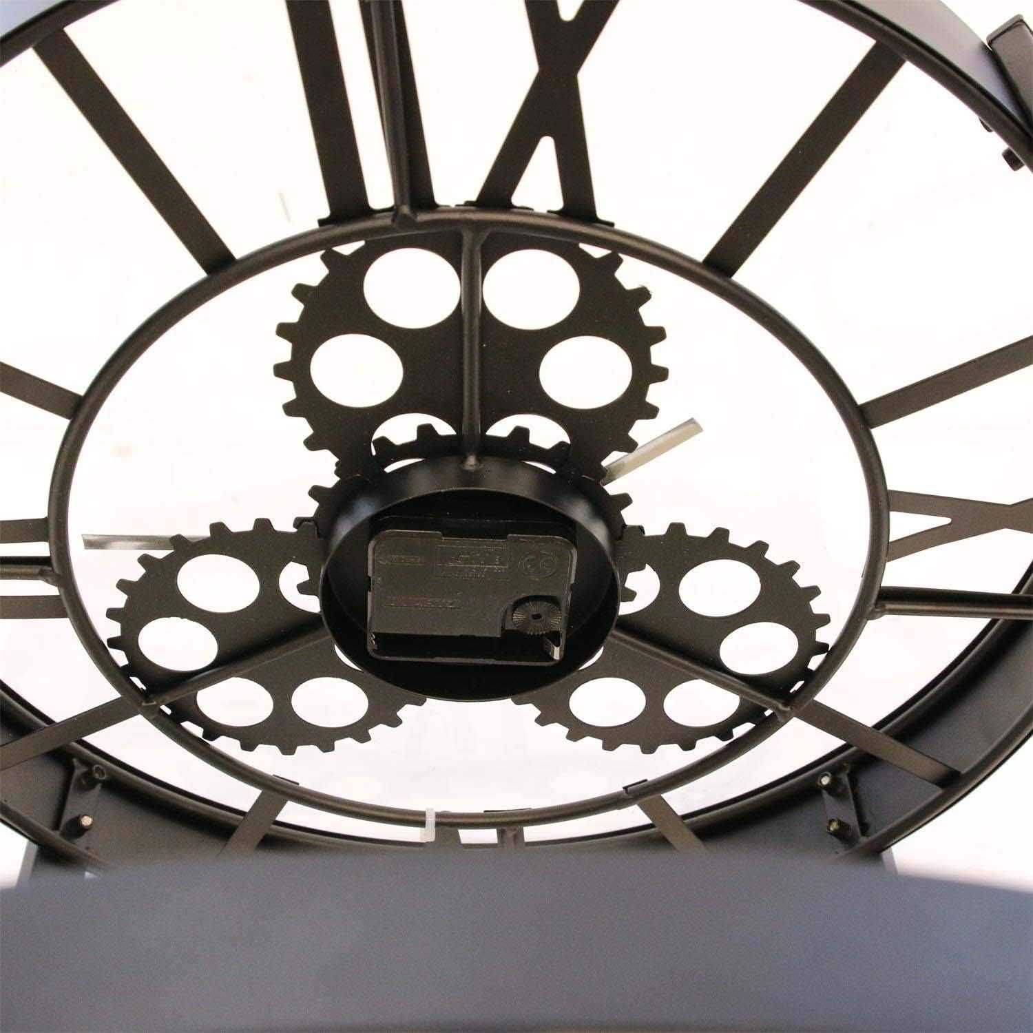 Mesa de centro com relógio a pilha estilo industrial steampunk - NOVO
