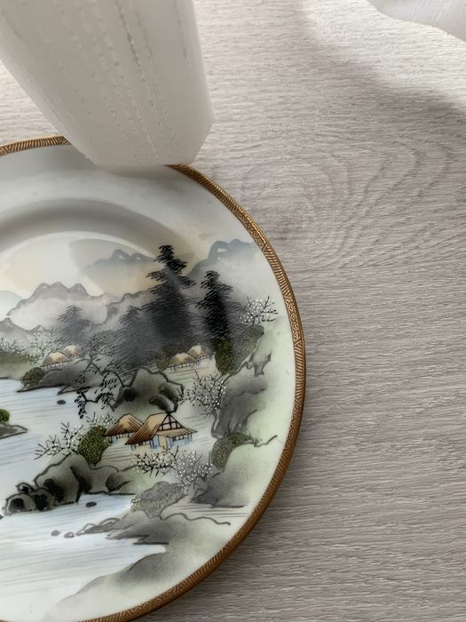 prato de porcelana chinesa pintado a mao