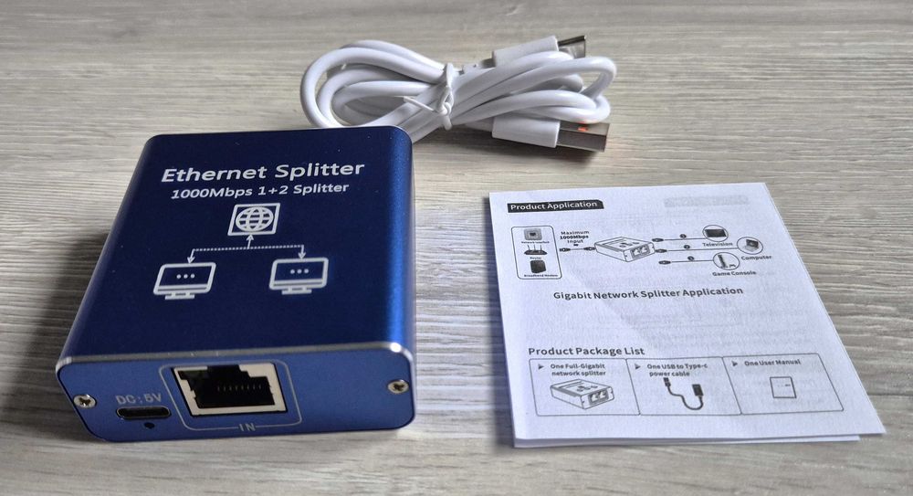 Przełącznik Ethernet 1 do 2 RJ45 2 porty 1000Mbps Network LAN Splitter