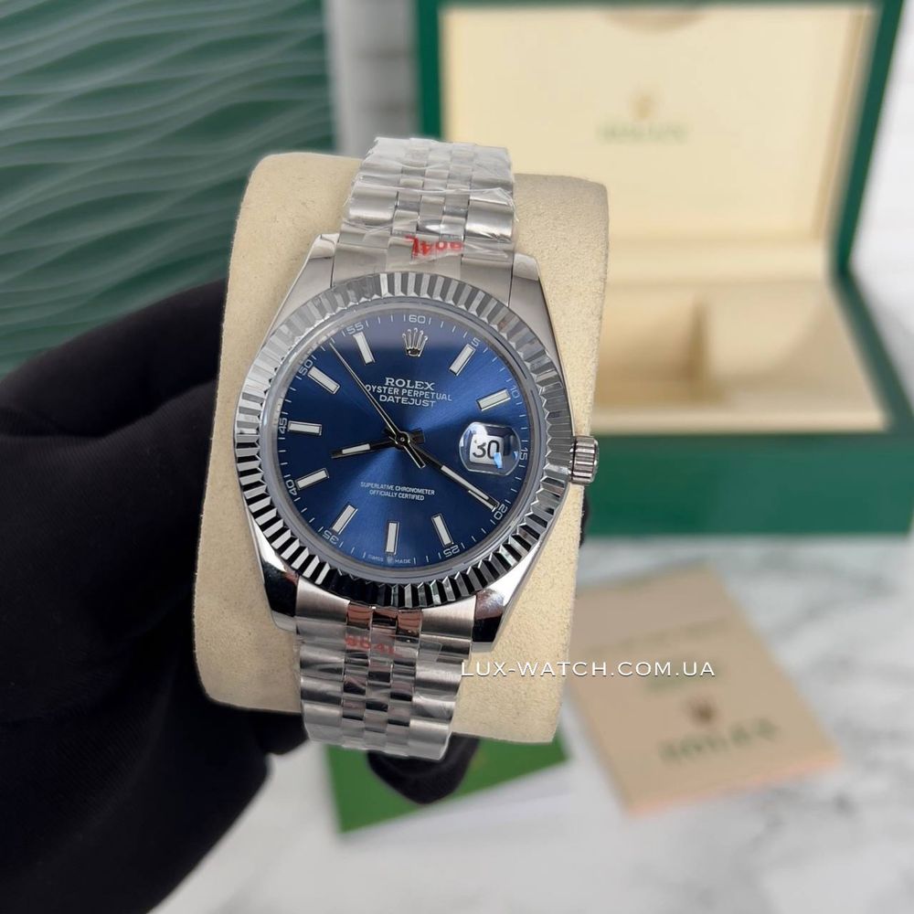 Часы Rolex DateJust 41 Silver Blue Ролекс