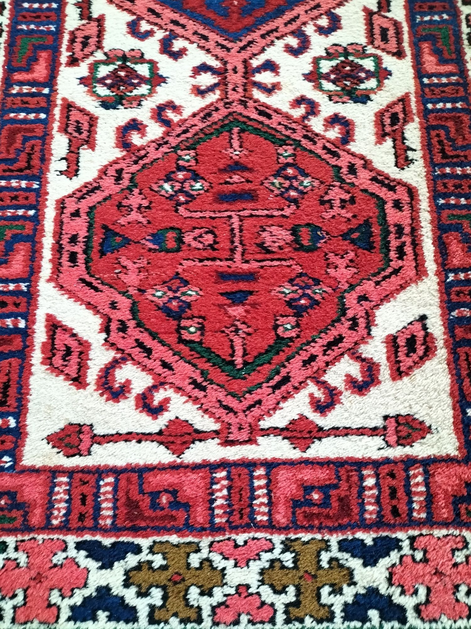 Piękny wełniany ręcznie tkany Indyjski chodnik Hindu-Sarab 72x295cm