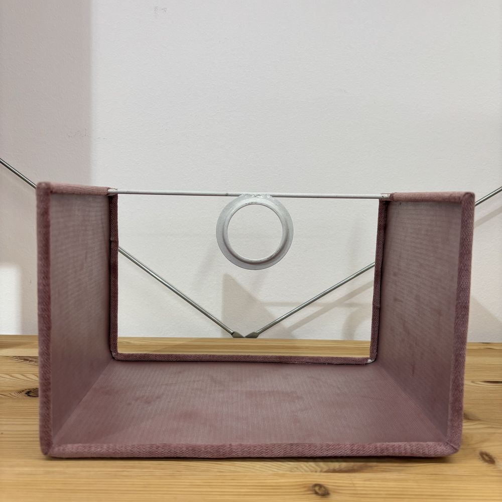 Abajur Retangular 40 x 25 x 20 Veludo Azul