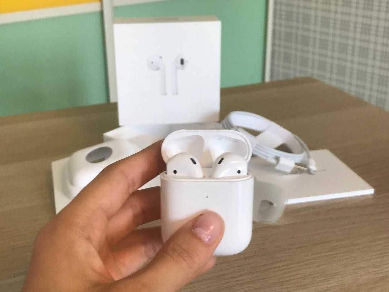 Навушники airpods 2 1в1 без шумки +чохол