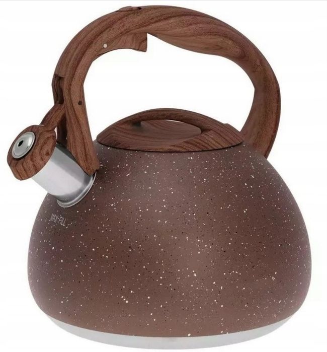 Czajnik stalowy 3 l brązowy marmur granit indukcja gaz