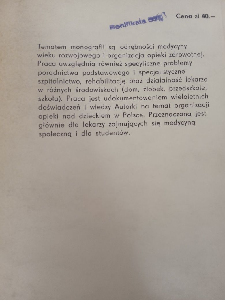 Medycyna społeczna wieku rozwojowego Irena Krysztofowicz