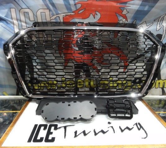 Grelha frontal Audi A3 8V +2017 HATCHBACK / LIMOUSINE / CABRIO, RS3 LOOK cromado e preto brilhante