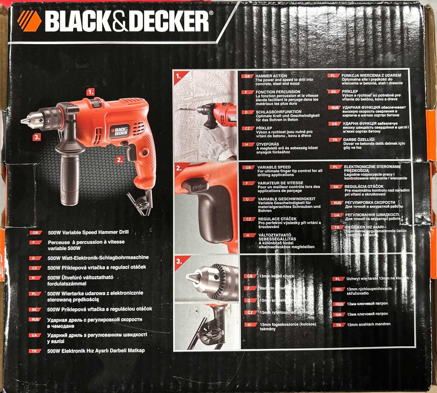 WYPRZEDAŻ Wiertarka udarowa KR504RE Black & Decker w pudełku