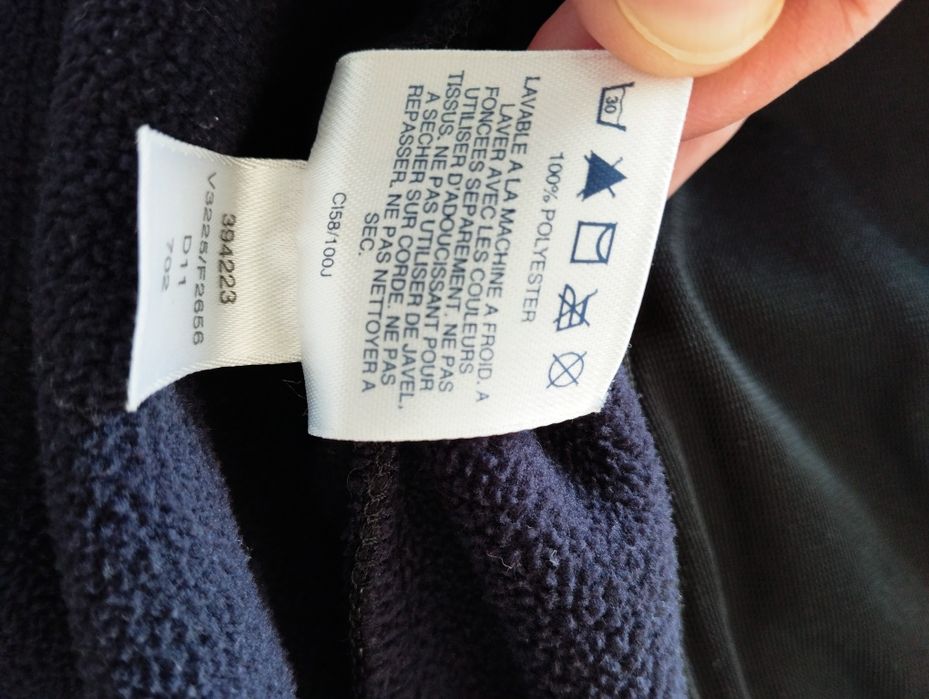 Ciepła bluza, kurtka polarowa, granatowa, w góry, z zasuwanymi kieszen