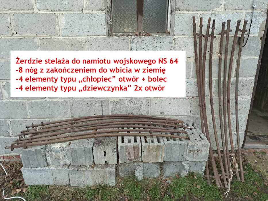 Elementy stelaża namiotu NS 64 | Stelaż szklarni ogrodowej