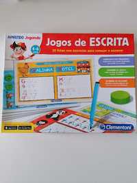 Conjunto dois jogos Clementoni "jogos da escrita" e "que horas são"