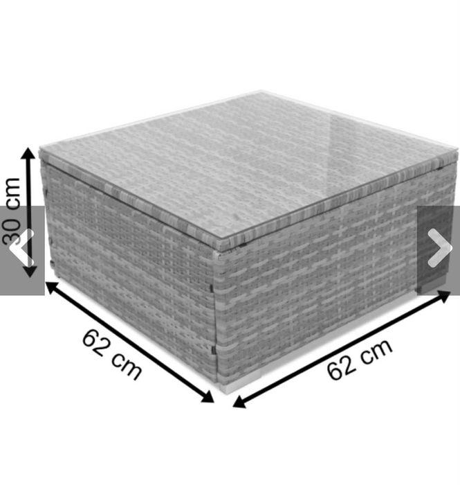 Nowy stolik rattanowy szary