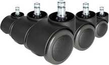 5 x niehamowane kółka Rolo Free do twardych podłóg 10 mm/50 mm