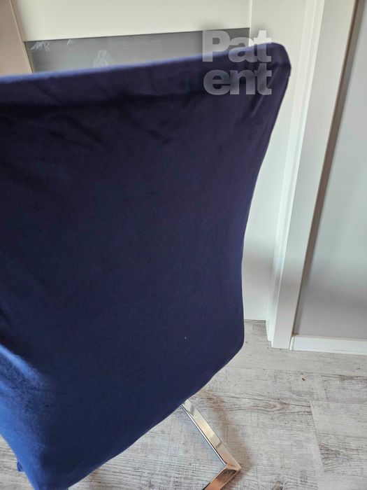 Welurowe pokrowce na krzesła 4 sztuki miękkie granatowe