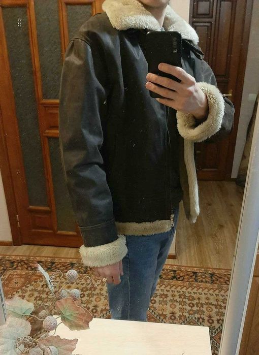 Дублянка чоловіча, куртка шкіряна зимова, дубльонка