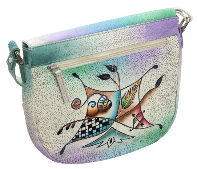 piękna torebka folk ręcznie malowana skóra handmade