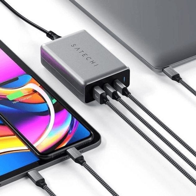 Зарядное устройство Satechi 100W USB-C PD Compact GaN (Space Gray)