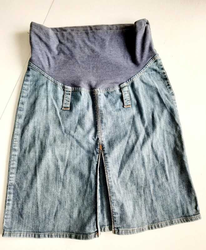 BEZ WAD Spódnica ciążowa jeansowa z panelem rozmiar S 36 / M 38 #516