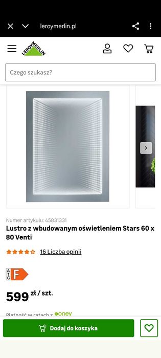 Lustro łazienkowe nowe zapakowane