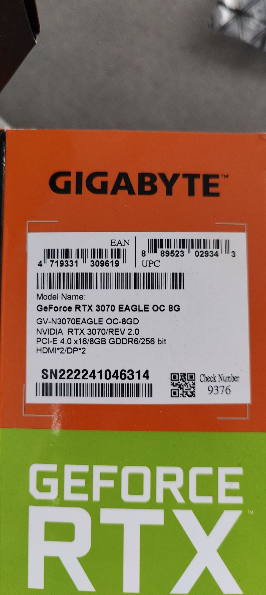 RTX 3070 8GB Gigabyte Eagle OC