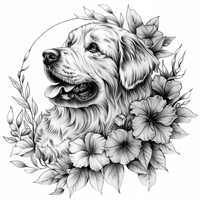 Duży Tatuaż Zmywalny Z Psem - Labrador Pies