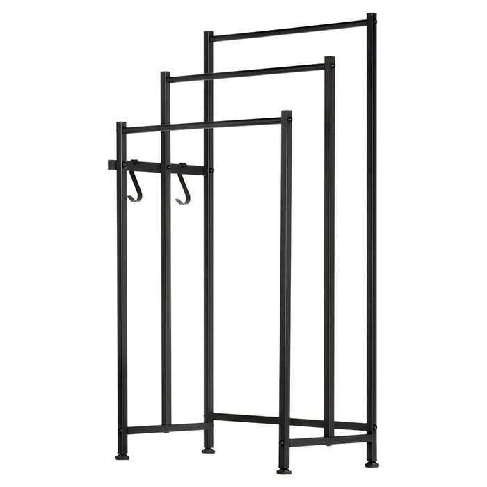 Wieszak na ręczniki stojący metalowy czarny