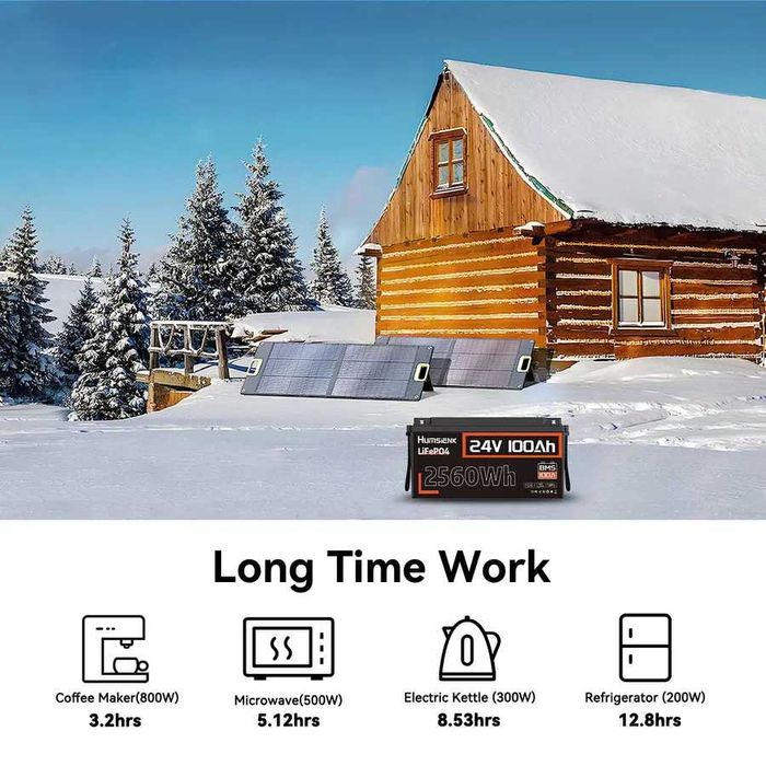 Акумулятор LiFePO4 24V 100Ah 2.56kWh HumSienk Grade A+ | BMS