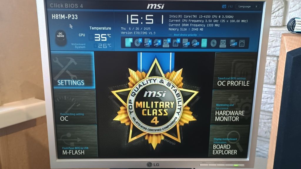 Мат.плата h81m+i3 4150