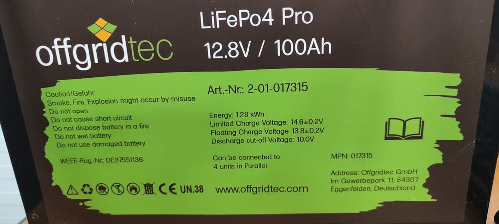 Продам акамуоятор Offgridtec LiFePo4 Pro 12,8V / 100Ah,