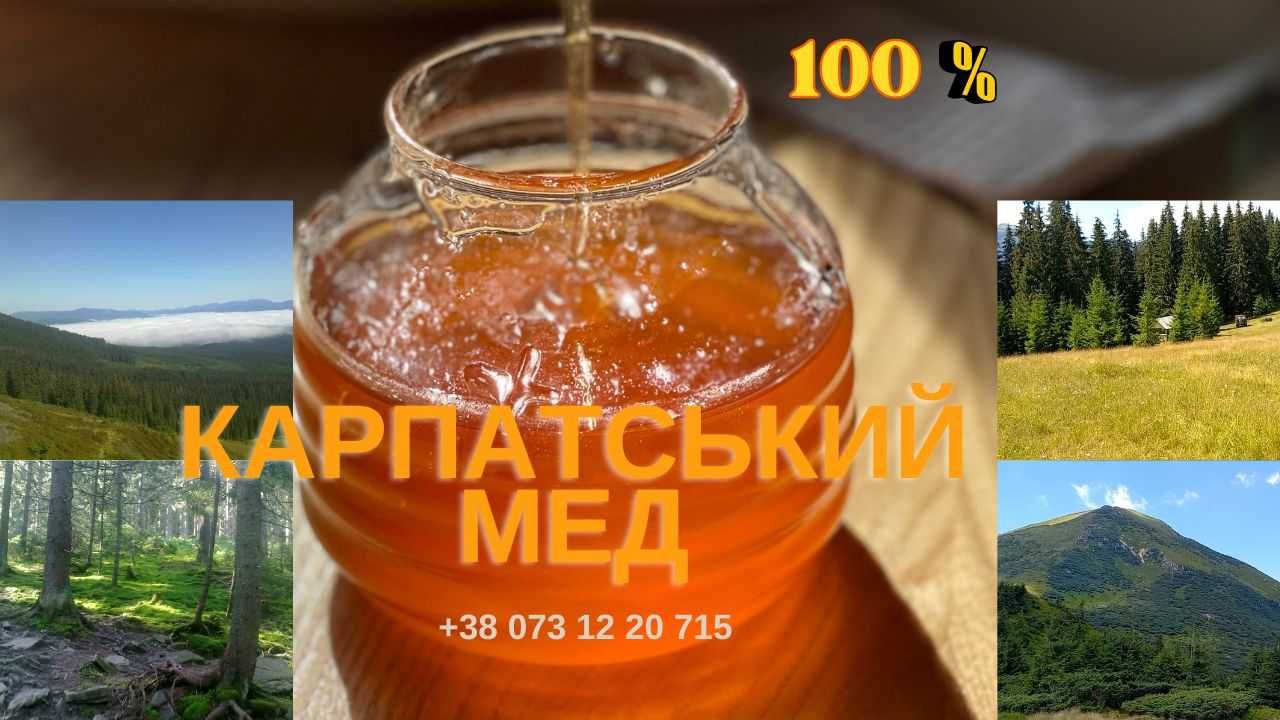 Мед, карпатський, гірський,100 % натуральний, екологічний.