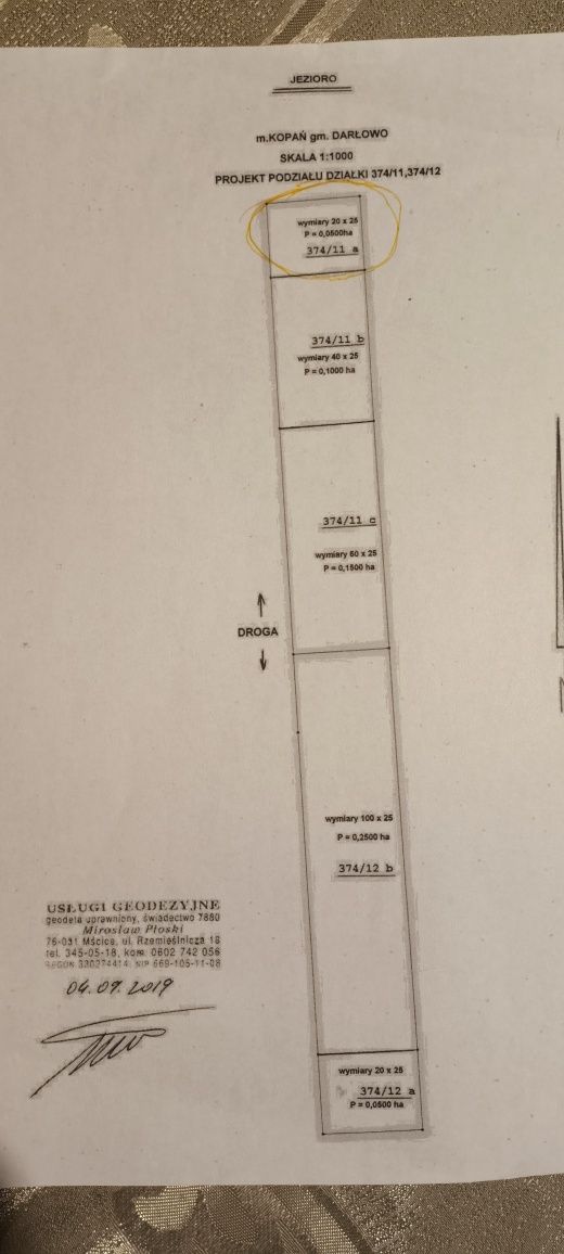 Działka nad jeziorem Kopań 2km do morza
