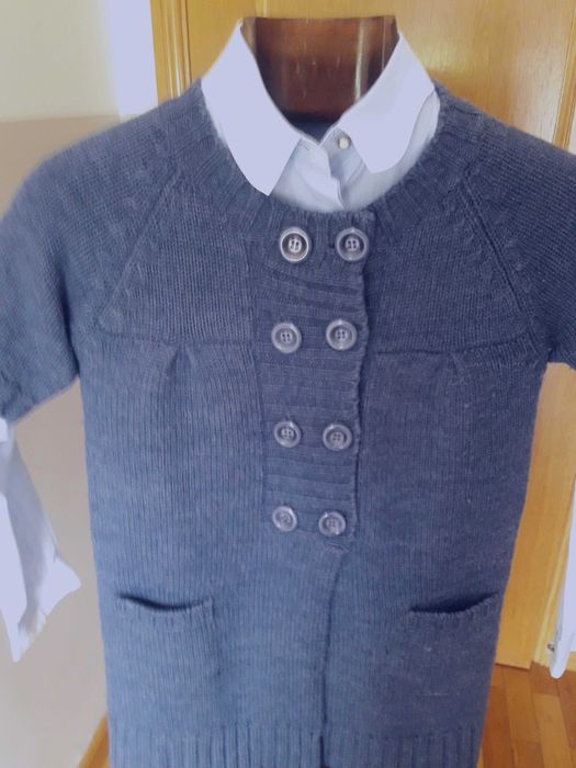 Casaco de malha, altura a 3/4, tamanho 36