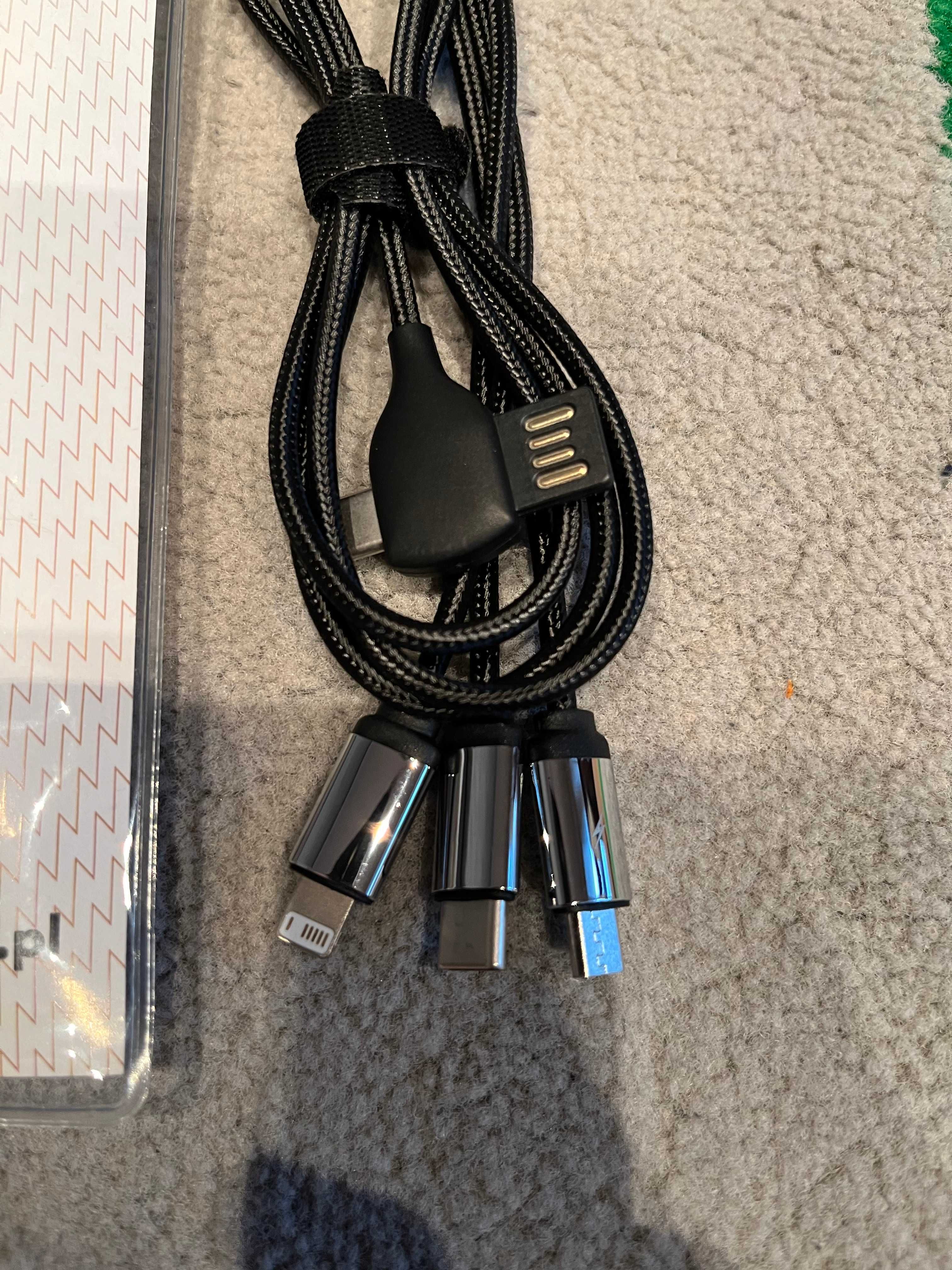 Nowy kabelek 5 w 1 USB C Lighting microUSB 120 cm