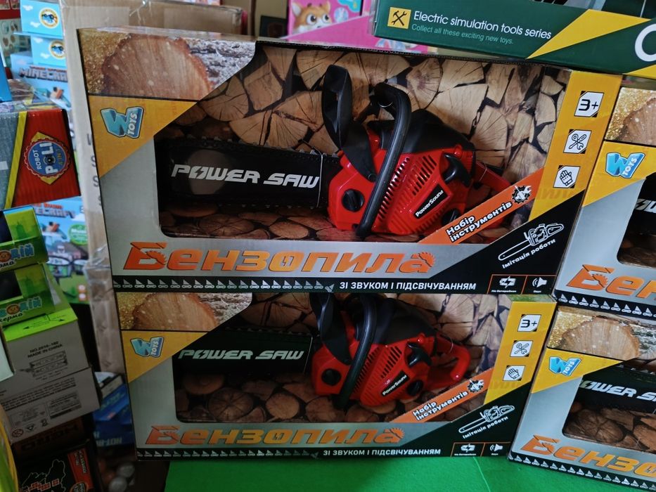 Бензопила іграшка дитячий інструмент звук обертається ланцюг пила