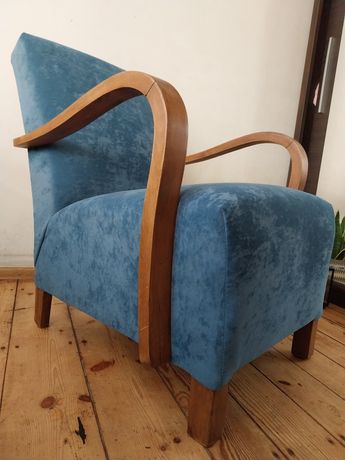 Fotel halabala art deco retro 2 sztuki morski do wstawienia antyk