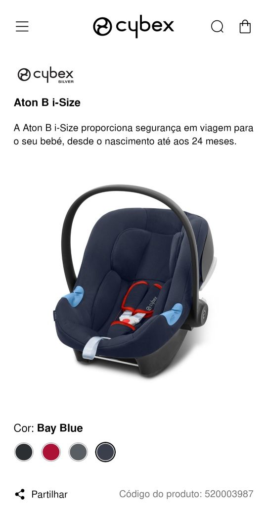 Ovo/ Cadeira auto ATON B I-SIZE Cybex