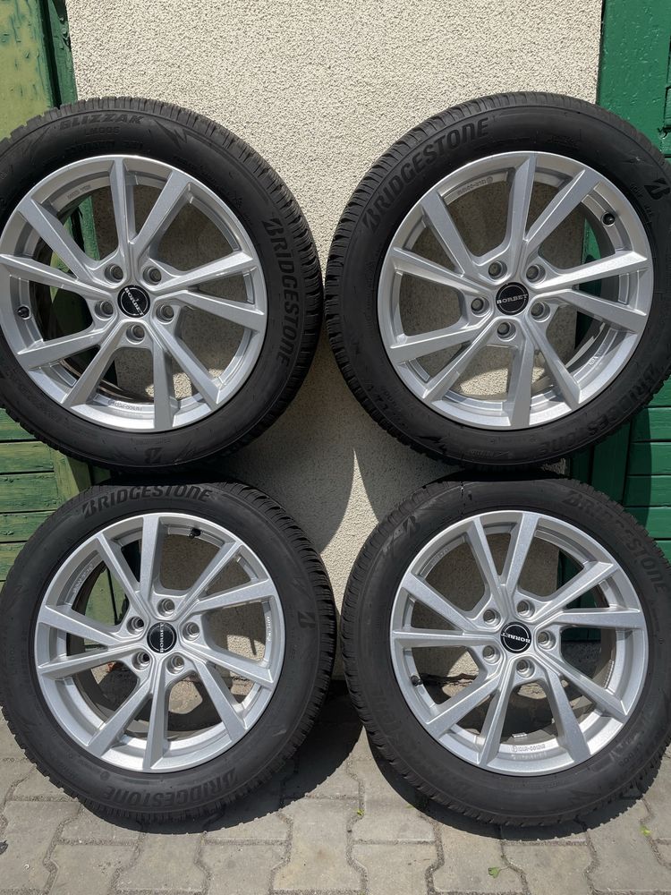 Felgi aluminiowe Borbet 17” 5x112 + opony Zima Bridgestone – stan bdb!
