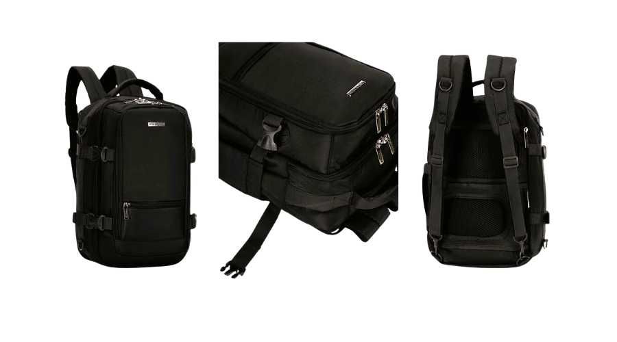 Plecak do samolotu czarny bagaż podręczny Wittchen Wizz Air 40x25x20cm