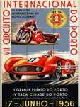 Painel de  com o cartaz a anunciar o Grande Prémio do Porto 1956