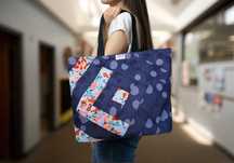 Nowoczesność i Elegancja na Co Dzień – Torba „NAVY BLUE CIRCLES”