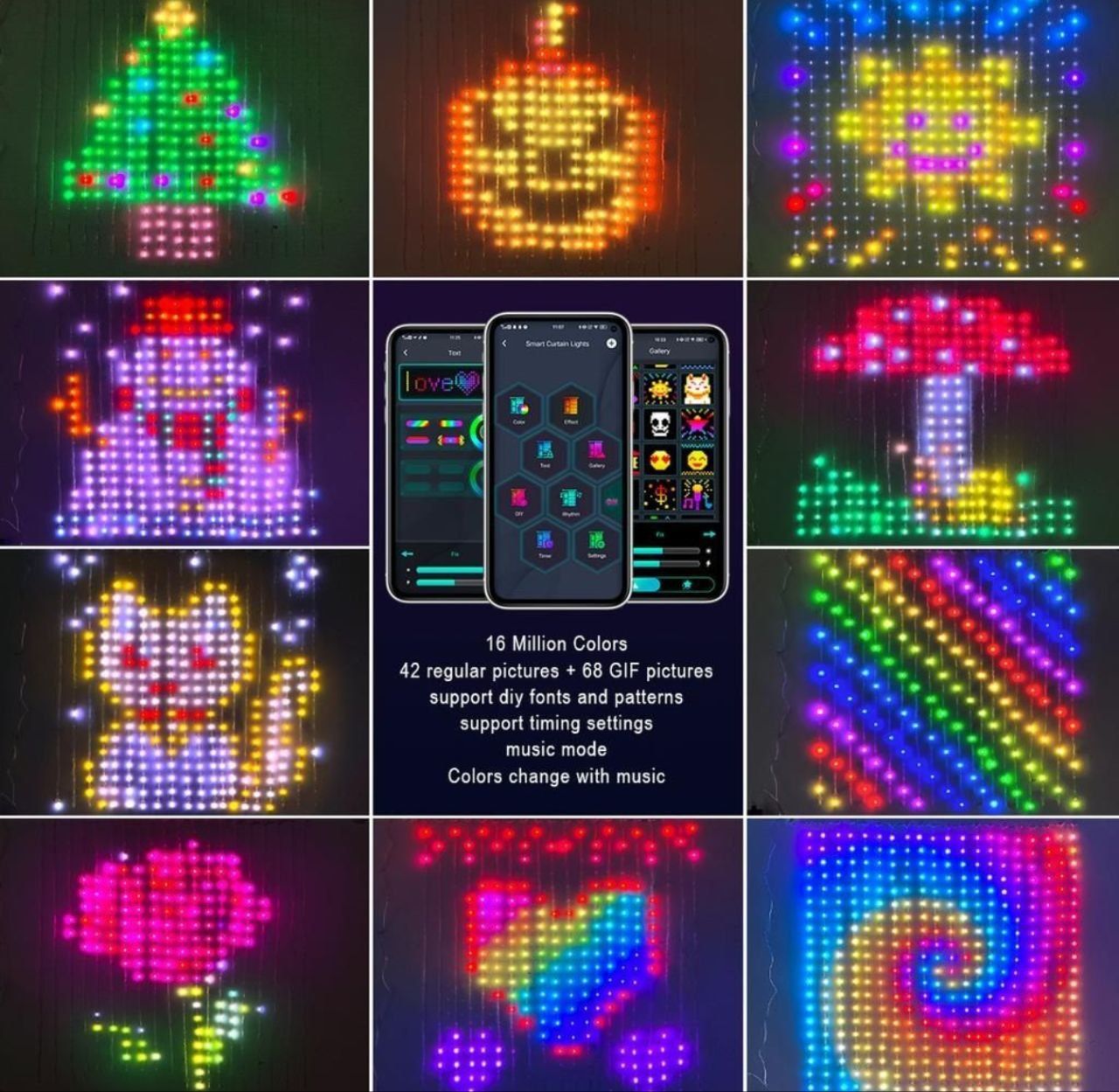 Смарт гірлянда-штора 2х2м 400LED / гирлянда