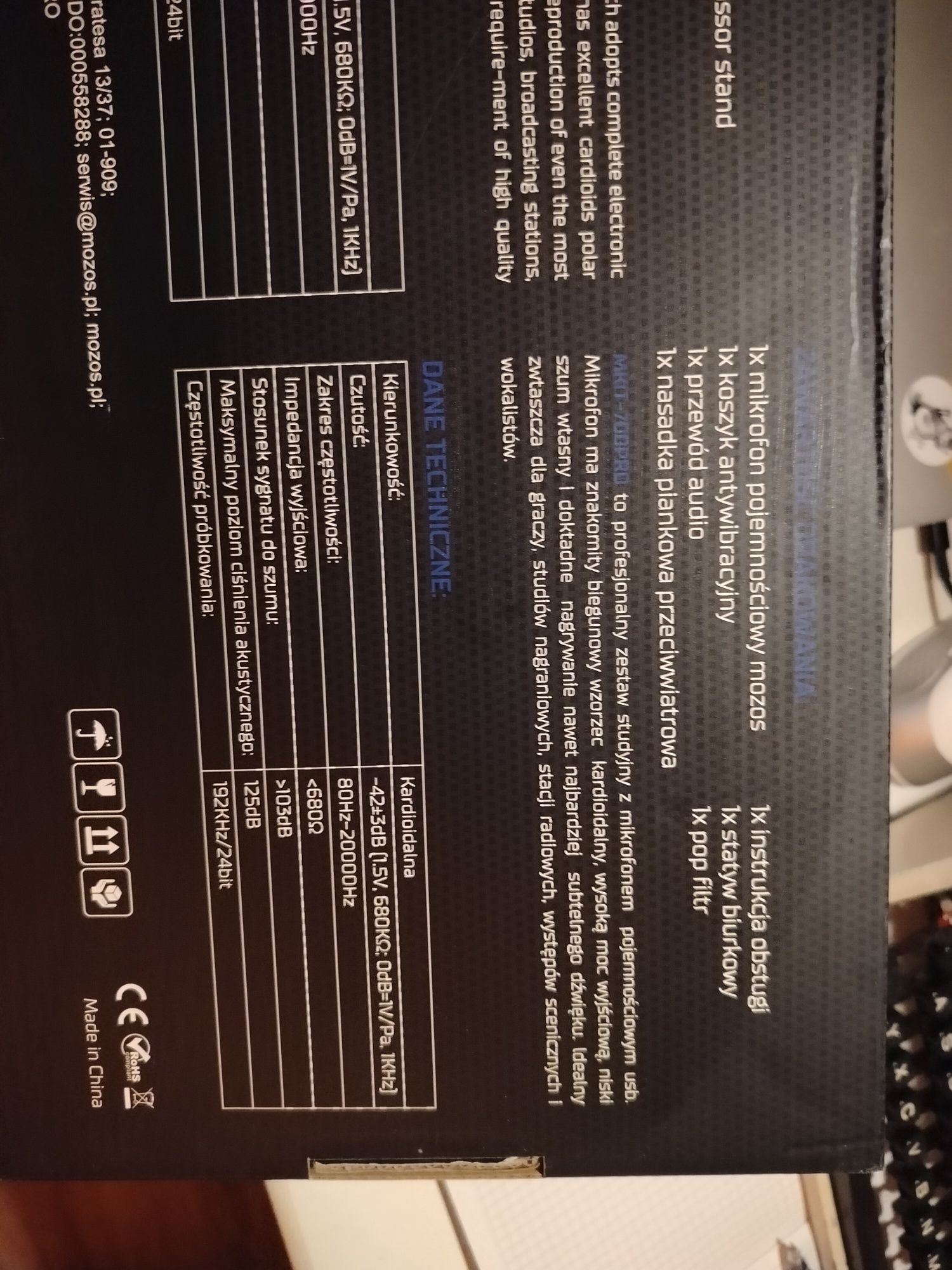 Mikrofon pojemnościowy mozos mkit-700pro Ver.2